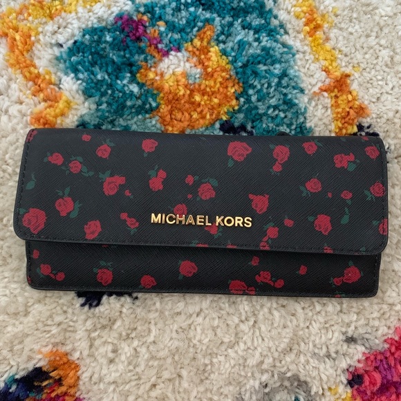 MICHAEL Michael Kors Handbags - MICHAEL Michael Kors flat saffiano rose wallet